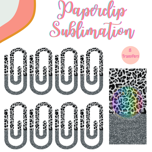 Black Leopard Paperclip **Sublimation Transfer**