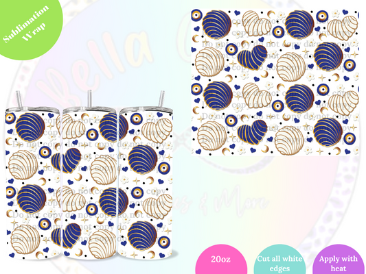 Blue Concha Evil Eye 20oz Sublimation Wrap