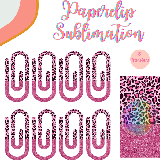 Dark Pink Leopard Paperclip **Sublimation Transfer**