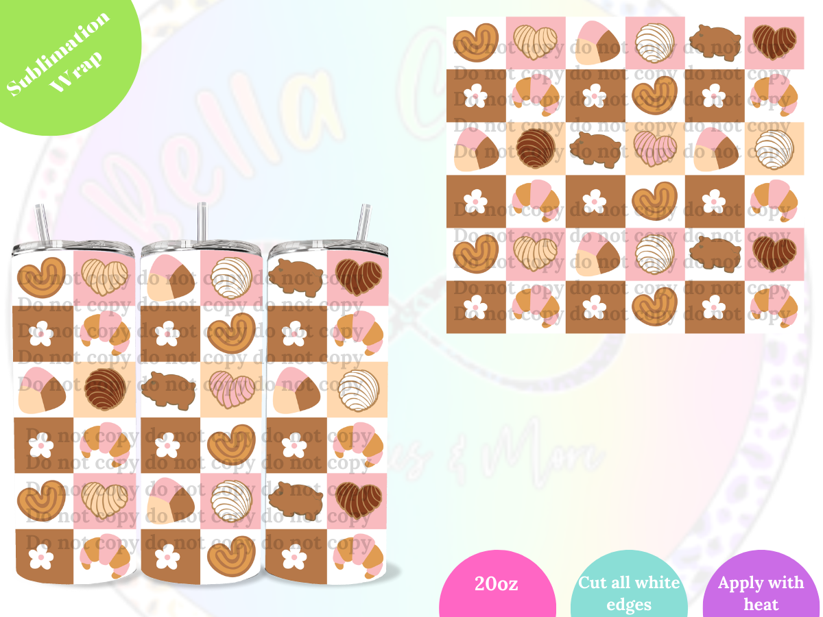 Pan Dulce Square 20oz Sublimation Wrap