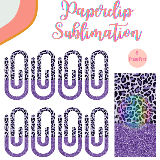 Purple Leopard Paperclip **Sublimation Transfer**
