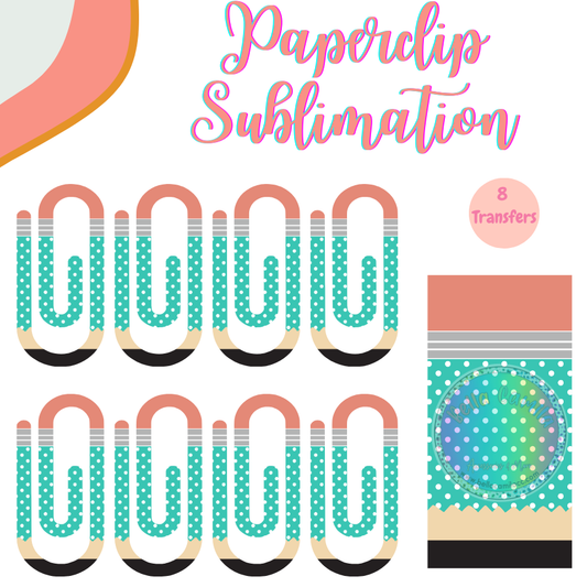 Blue Dots Paperclip **Sublimation Transfer**