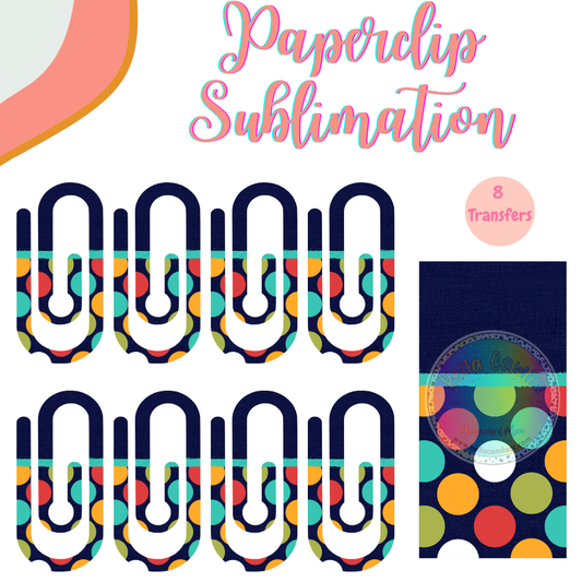 Colorful Dots Paperclip **Sublimation Transfer**