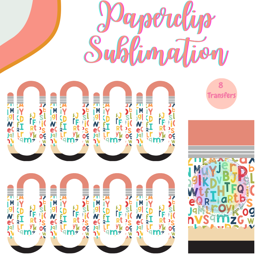 ABC Paperclip **Sublimation Transfer**