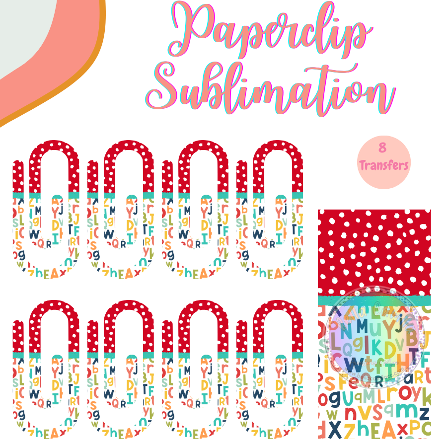 ABC Red Dots Paperclip **Sublimation Transfer**