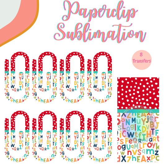 ABC Red Dots Paperclip **Sublimation Transfer**