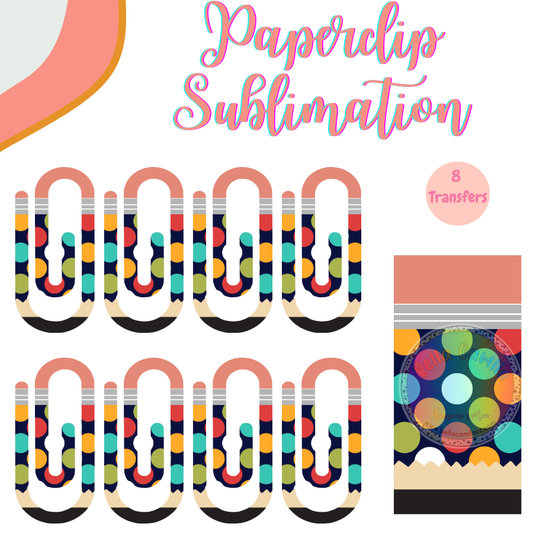 Pencil Colorful Dots Paperclip **Sublimation Transfer**