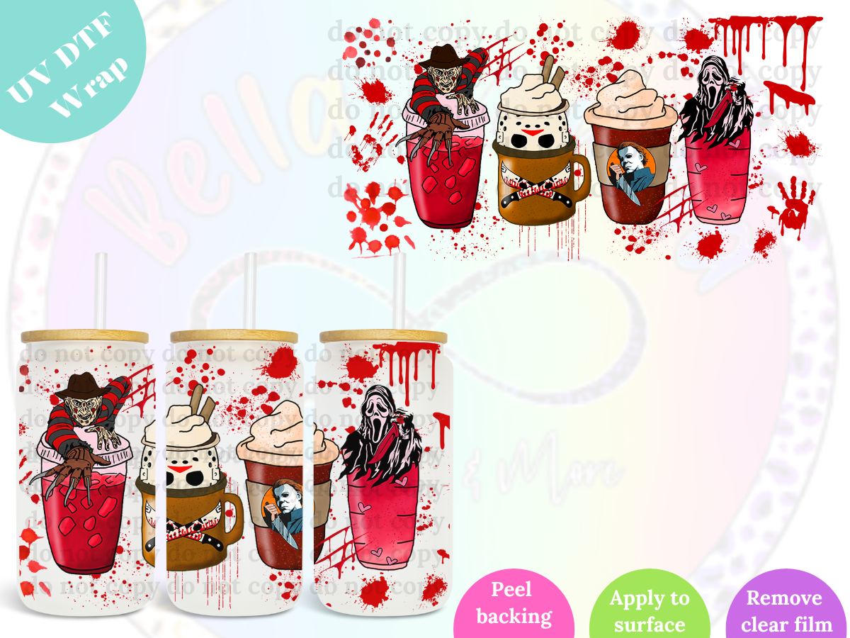 Red Blood Coffee UV DTF Wrap