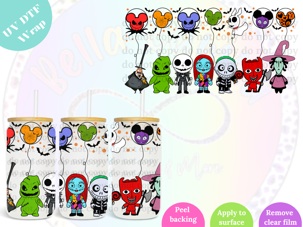 Nightmare Balloons UV DTF Wrap
