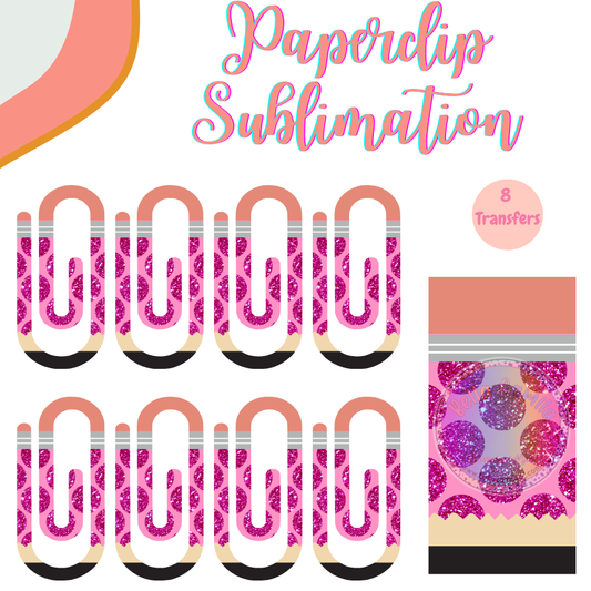 Pencil Pink Dots Paperclip **Sublimation Transfer**