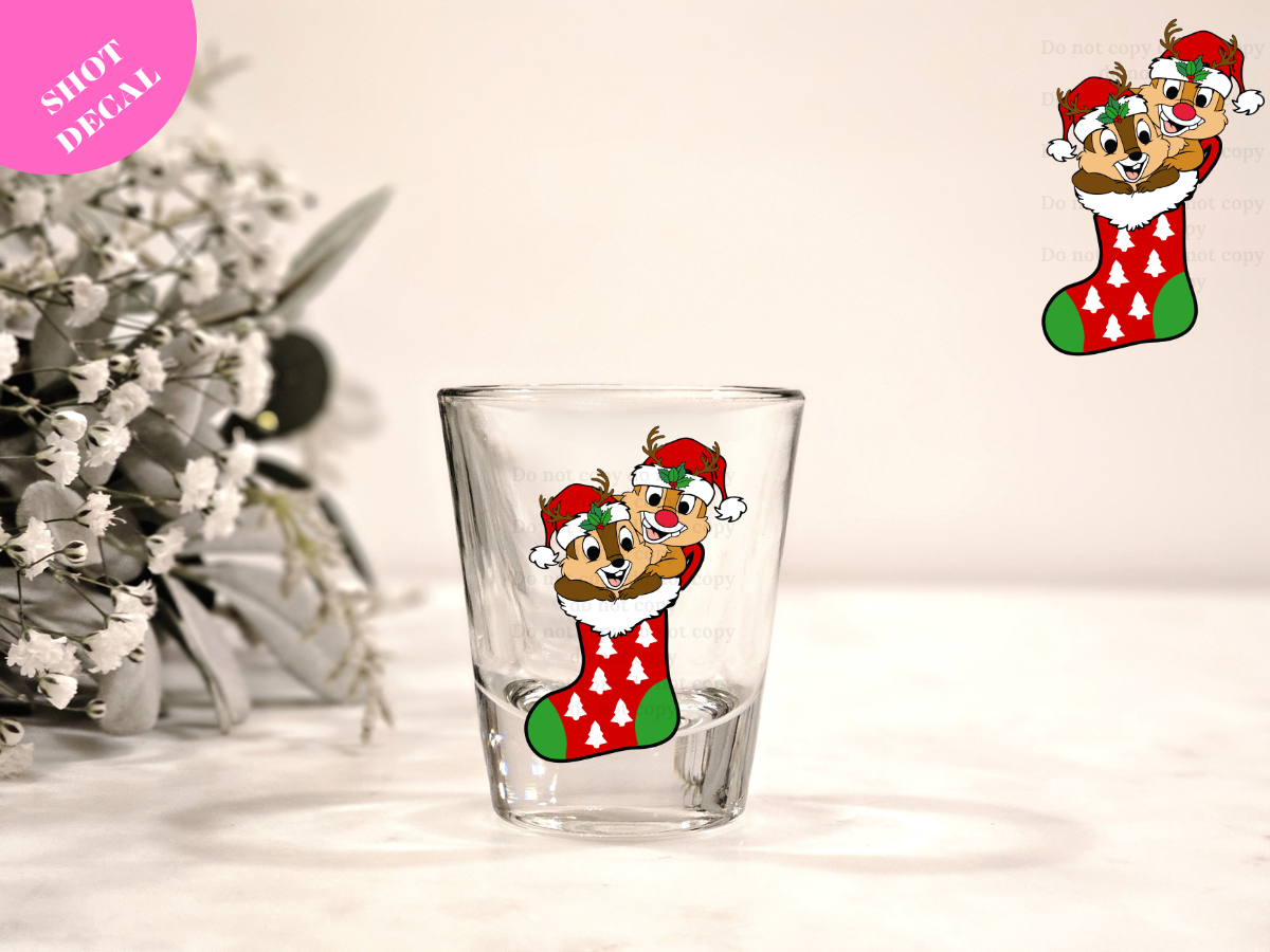 Xmas Stocking #7 UV DTF Shot Decal