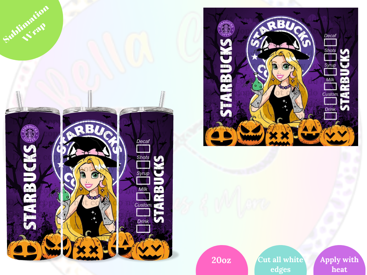 Princess Halloween # 10 20oz Sublimation Wrap