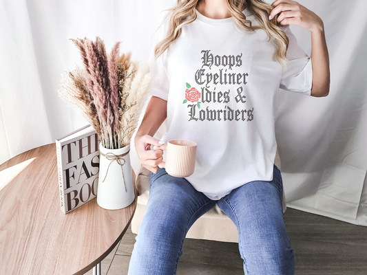 RHINESTONE TRANSFER - Hoops, Eyeliner, Oldies & Lowriders