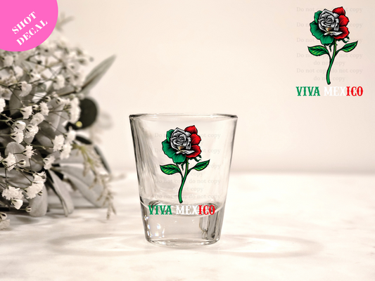 Viva Mexico Flower UV DTF Shot Decal