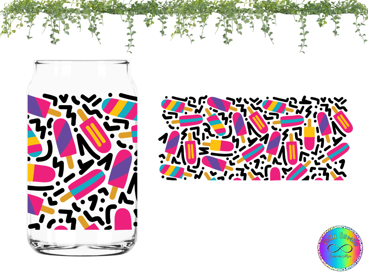 Neon Popsicle - UV DTF Cup Wrap