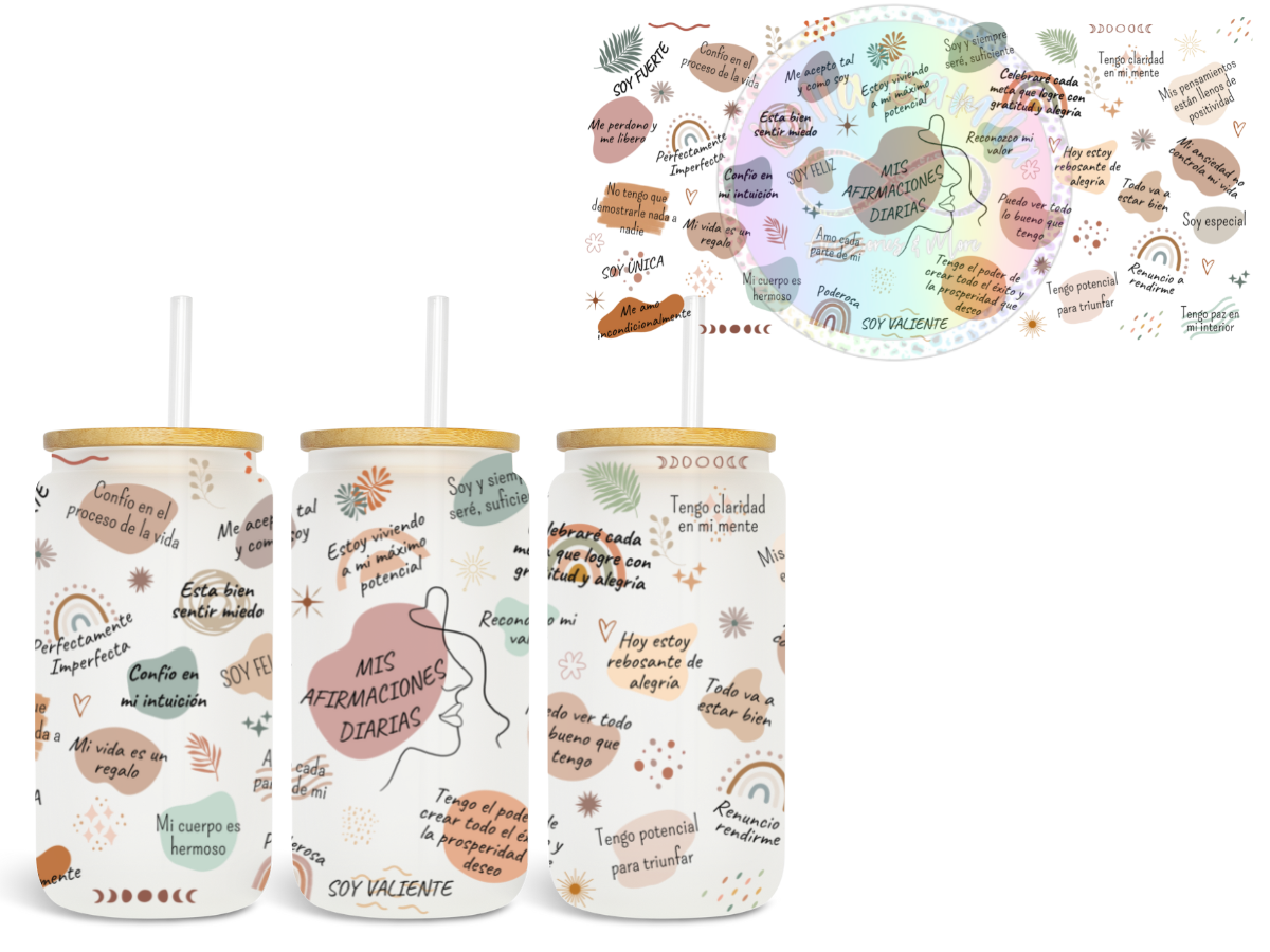 Afirmaciones Diarias - UV DTF Cup Wrap