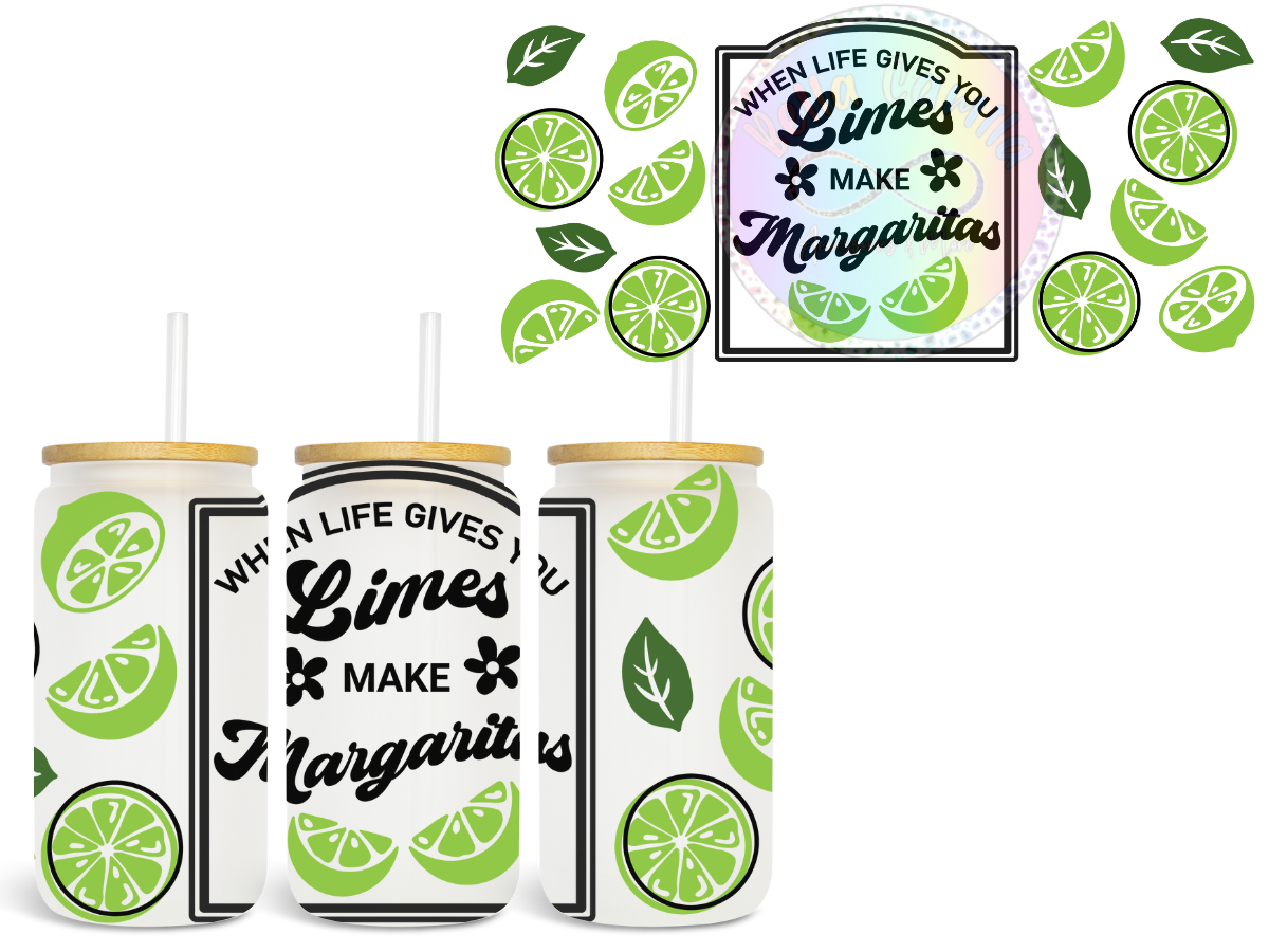 When life gives you Limes UV DTF Cup Wrap
