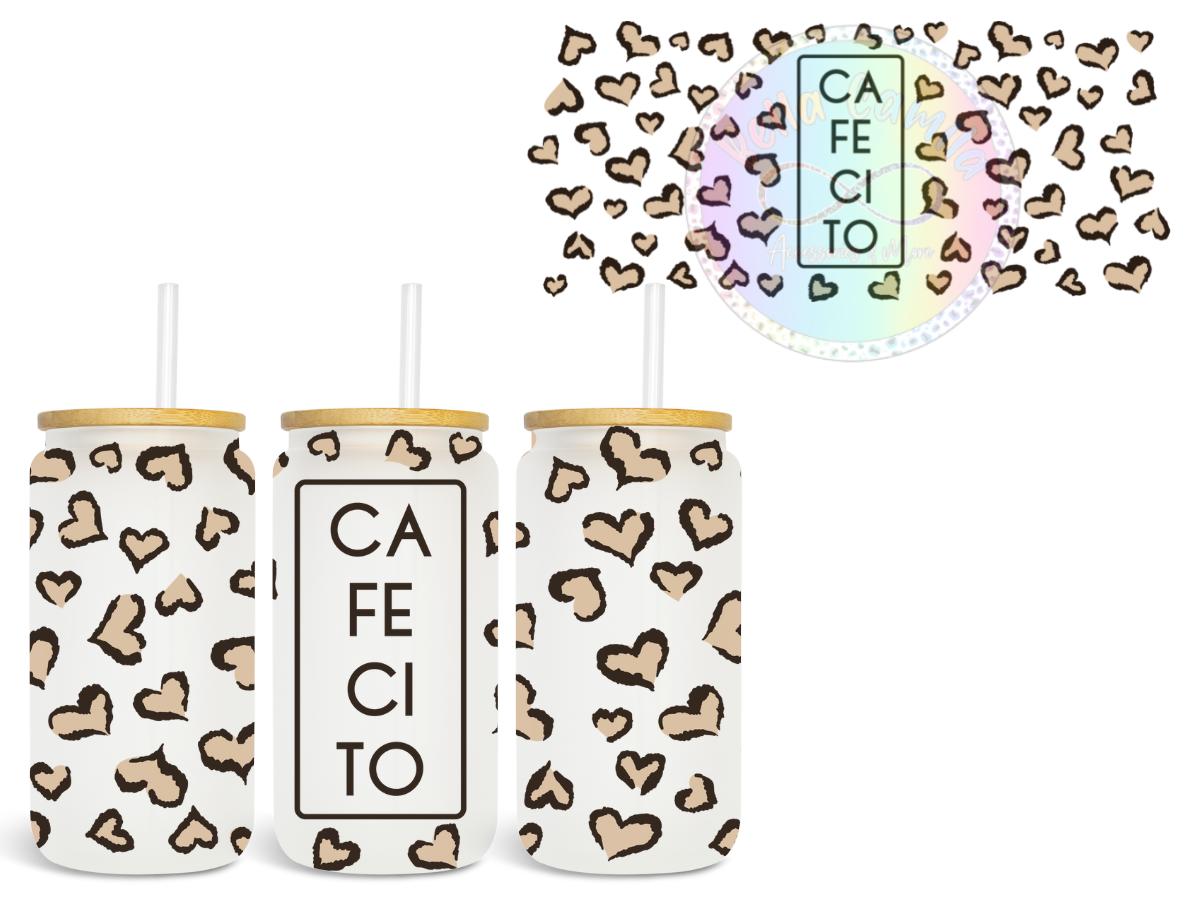 Cafecito (Leopard) - UV DTF Cup Wrap