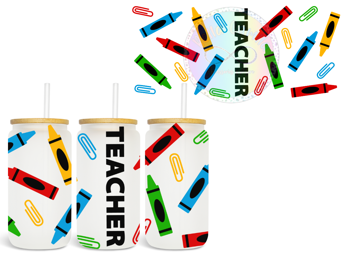 Teacher UV DTF Cup Wrap