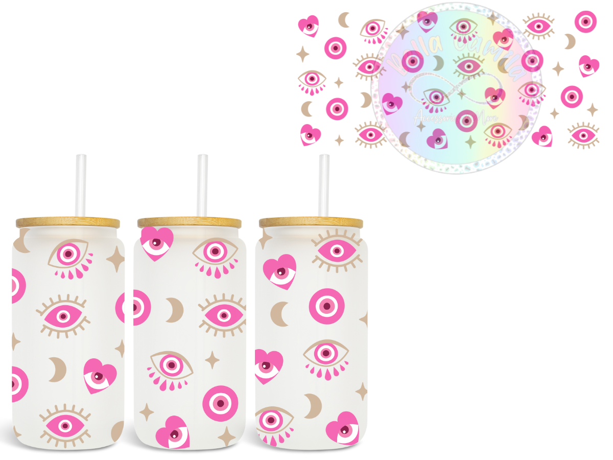 Hot Pink Eye - UV DTF Cup Wrap