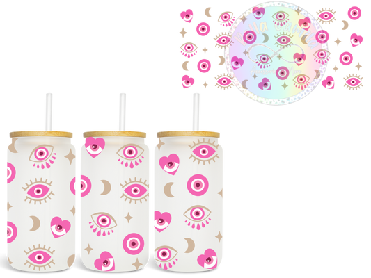 Hot Pink Eye - UV DTF Cup Wrap