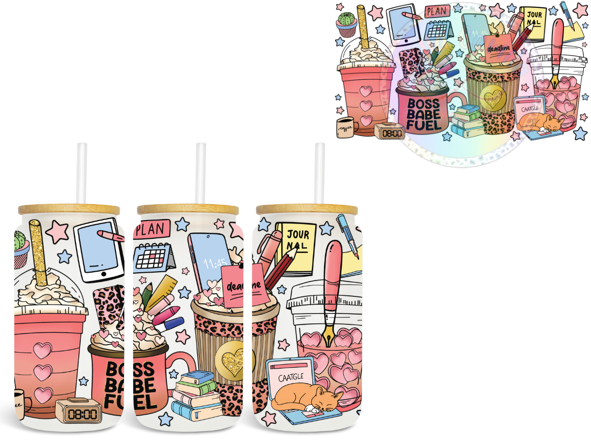 Boss Babe 2.0 - UV DTF Cup Wrap