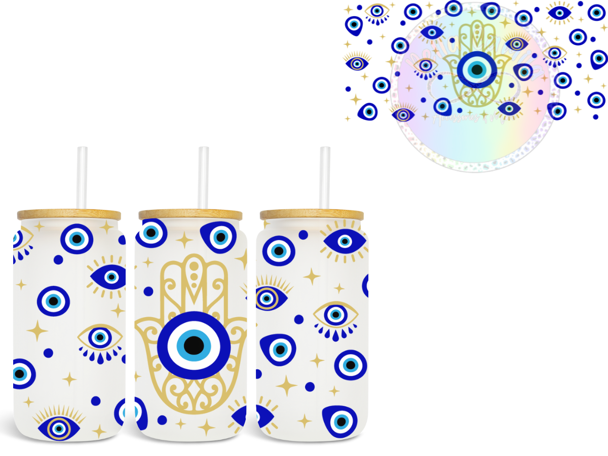 Blue Hand Ojo - UV DTF Cup Wrap