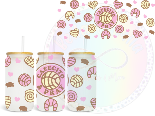 Cafecito & Pray - UV DTF Cup Wrap