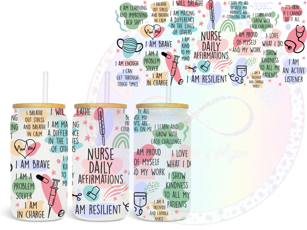 Nurse Daily Affirmations UV DTF Wrap