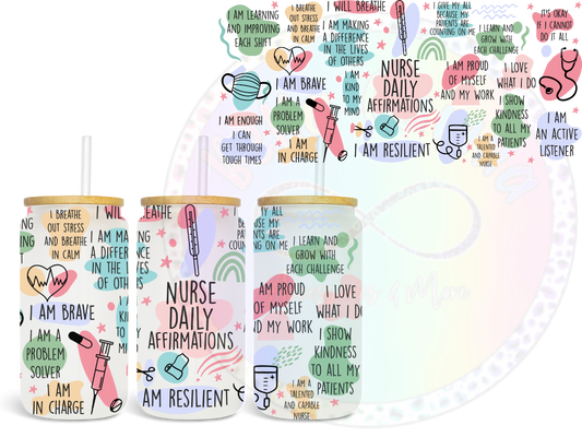 Nurse Daily Affirmations UV DTF Wrap