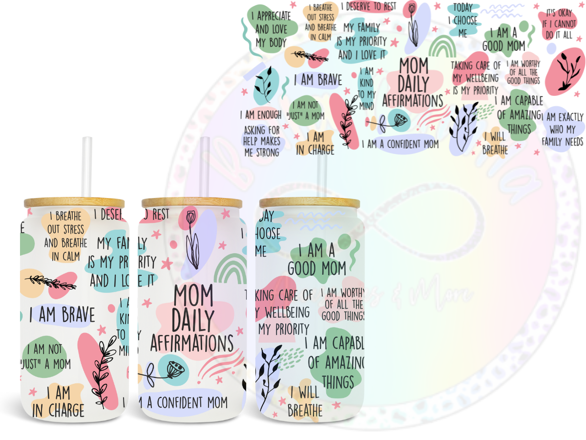 Mom Daily Affirmations UV DTF Wrap