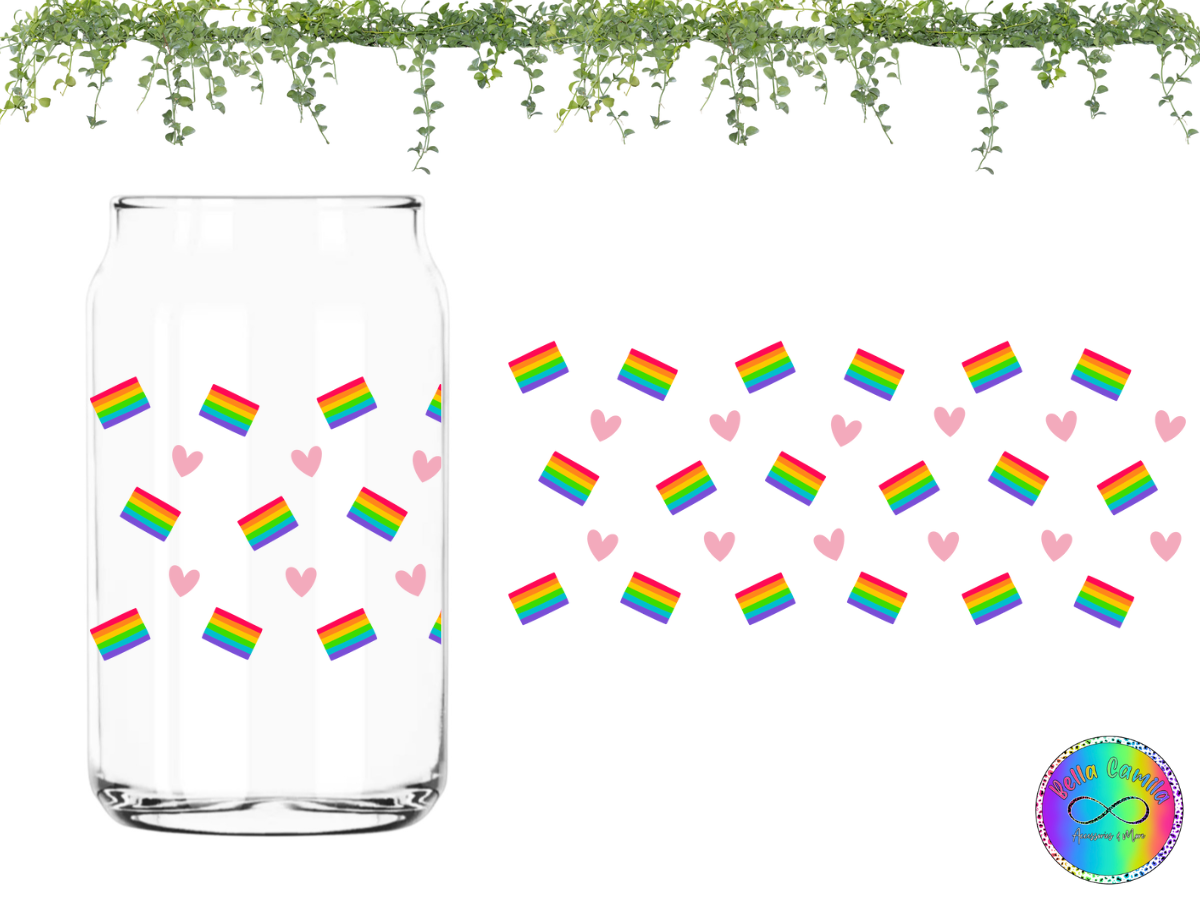 LOVE Flags - UV DTF Cup Wrap