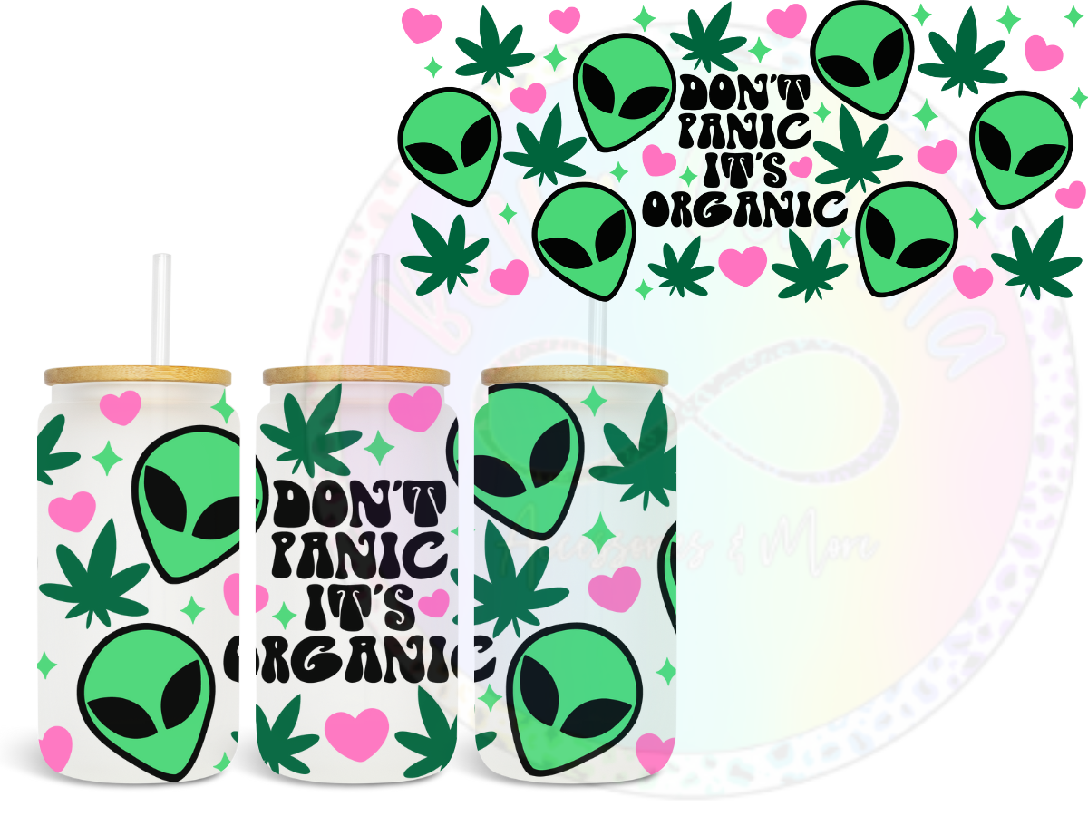 Don't Panic It's Organic UV DTF Wrap