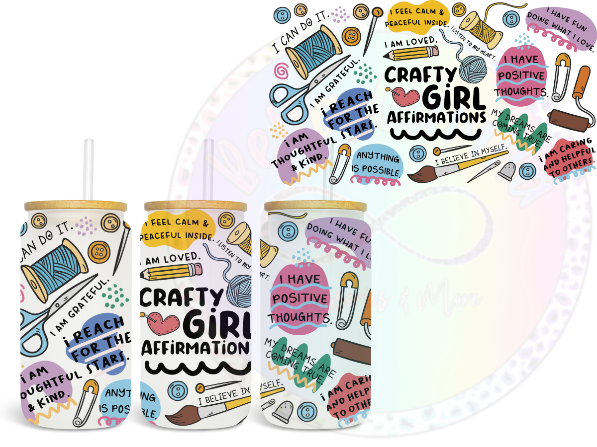 Crafty Girl Affirmations UV DTF Wrap