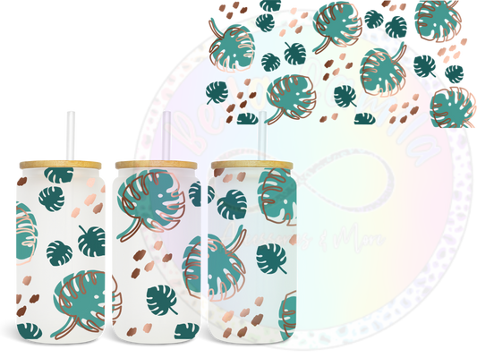 Green and Gold Leaf UV DTF Wrap