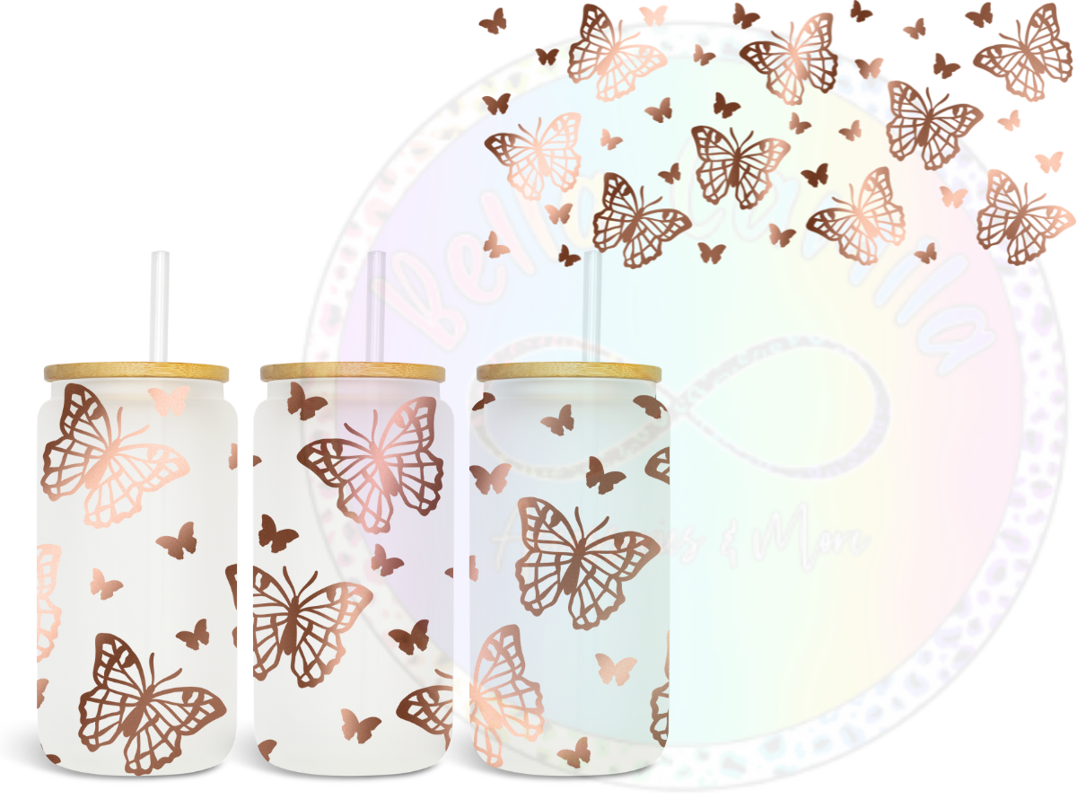 Rose Butterflies UV DTF Wrap