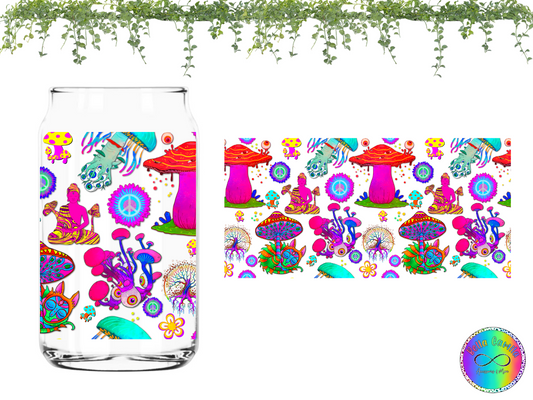 Neon Mushrooms - UV DTF Cup Wrap