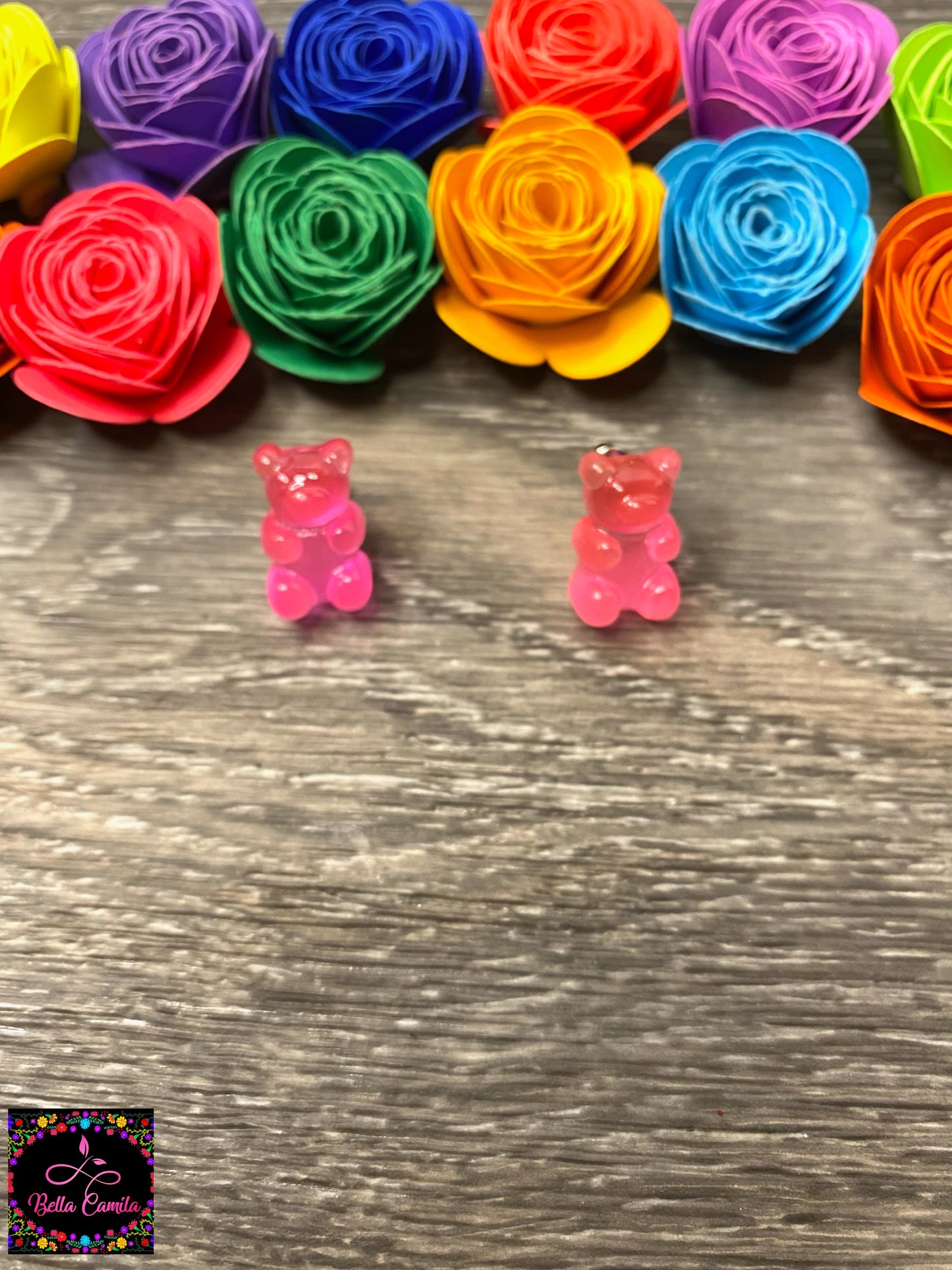 Gummy Bear Hot Pink Stud Earrings