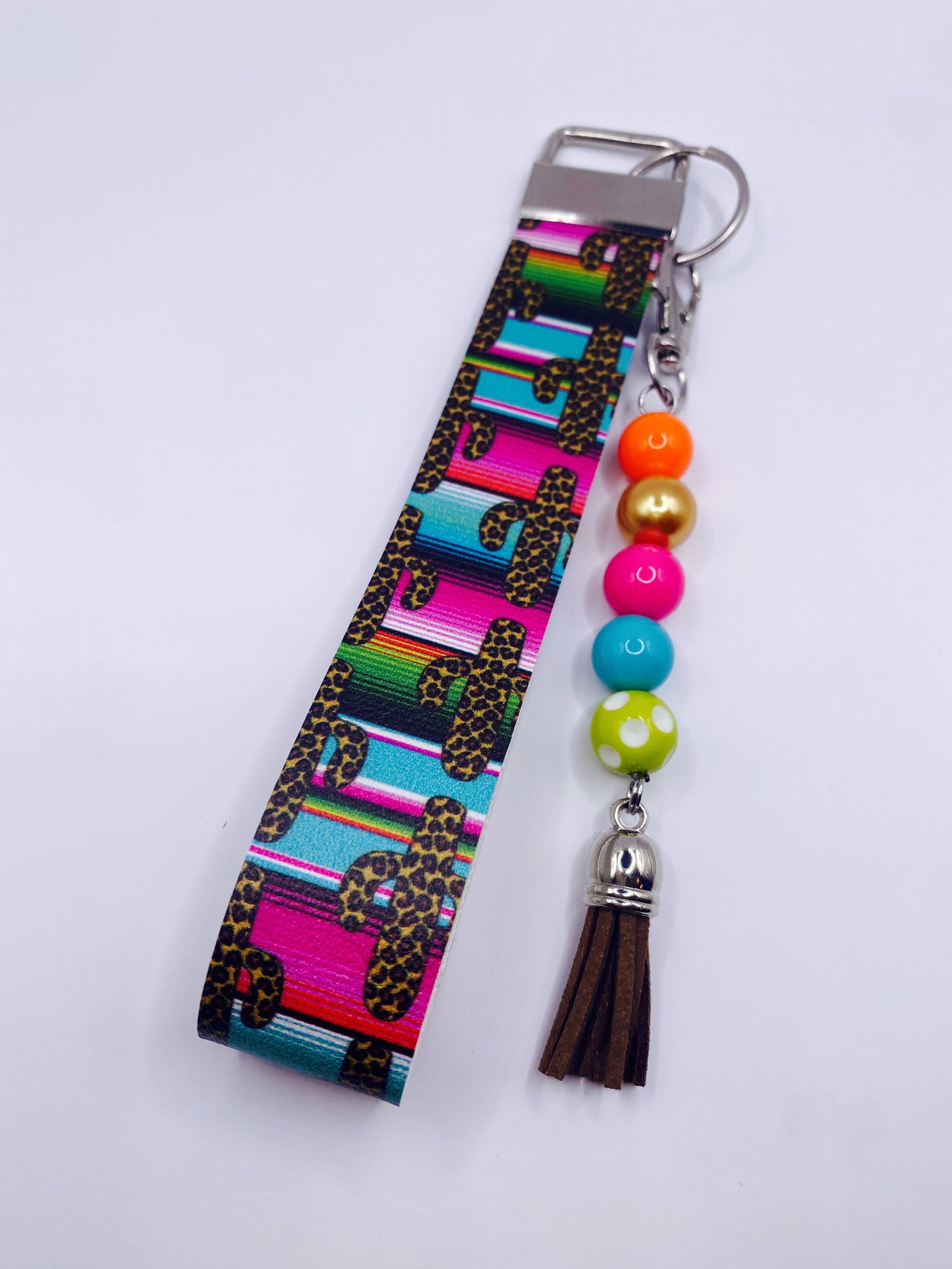 Sarape Cactus Faux Leather Wristlet