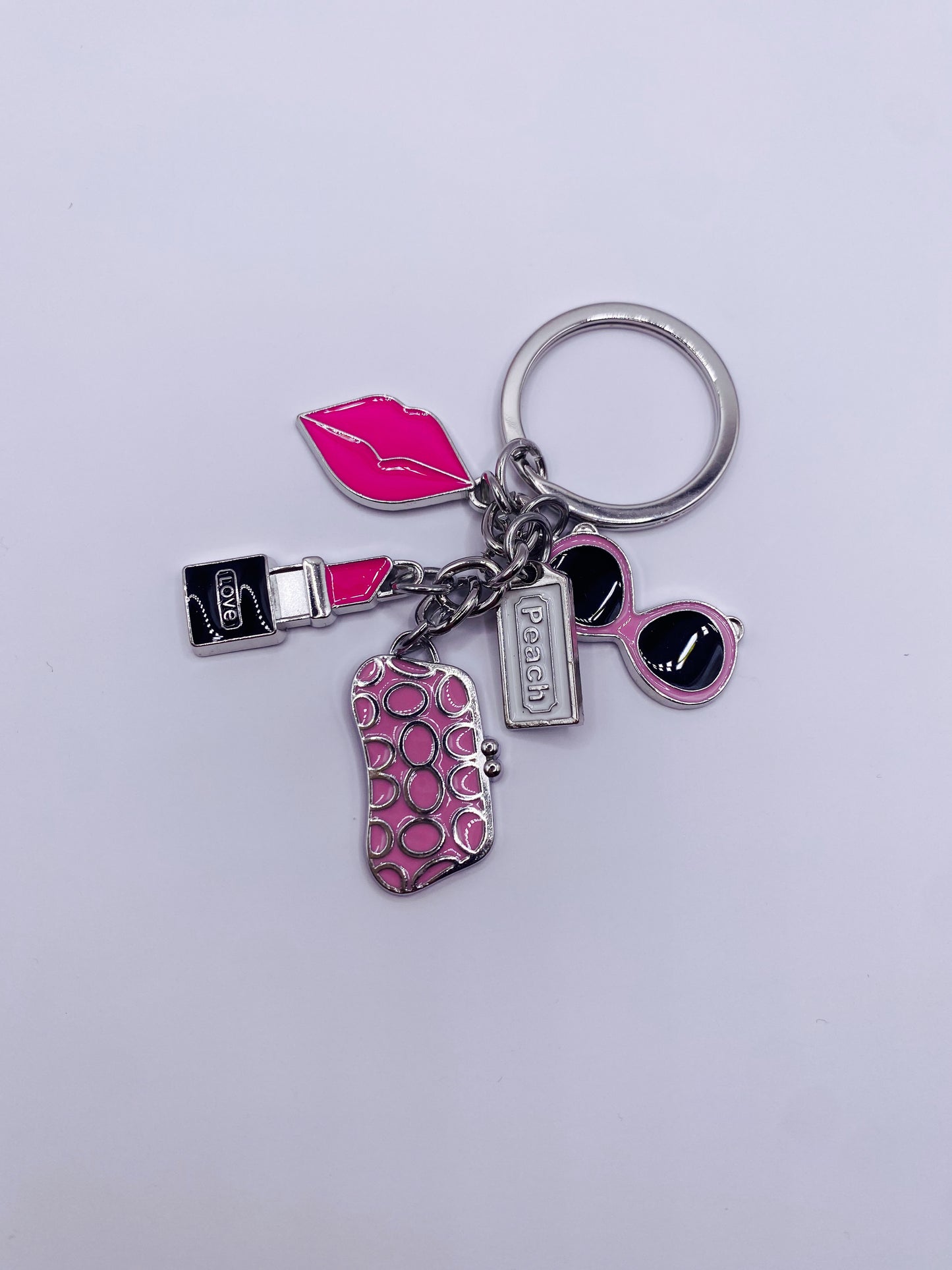 Pink Lipstick Keychain
