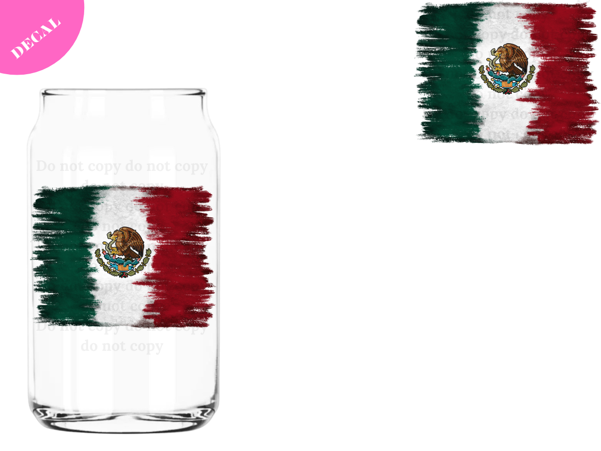 Mexican Flag UV DTF Decal