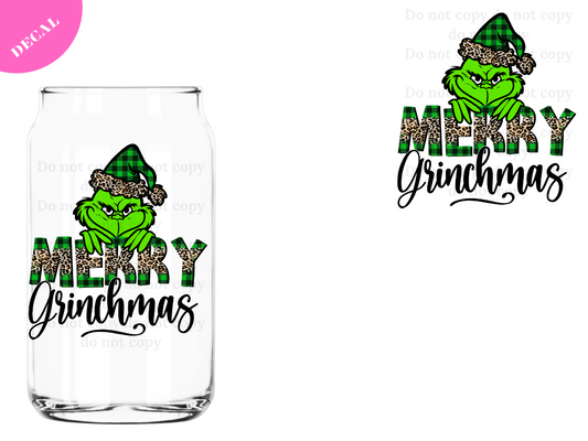Merry Grinchmas UV DTF New Decal