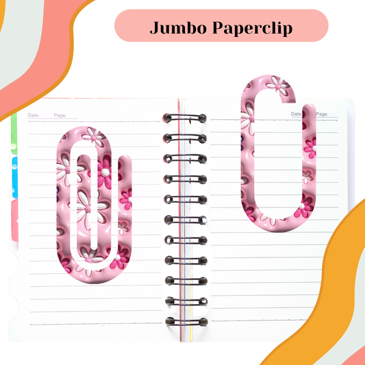 Pink Flowers Jumbo Paperclip