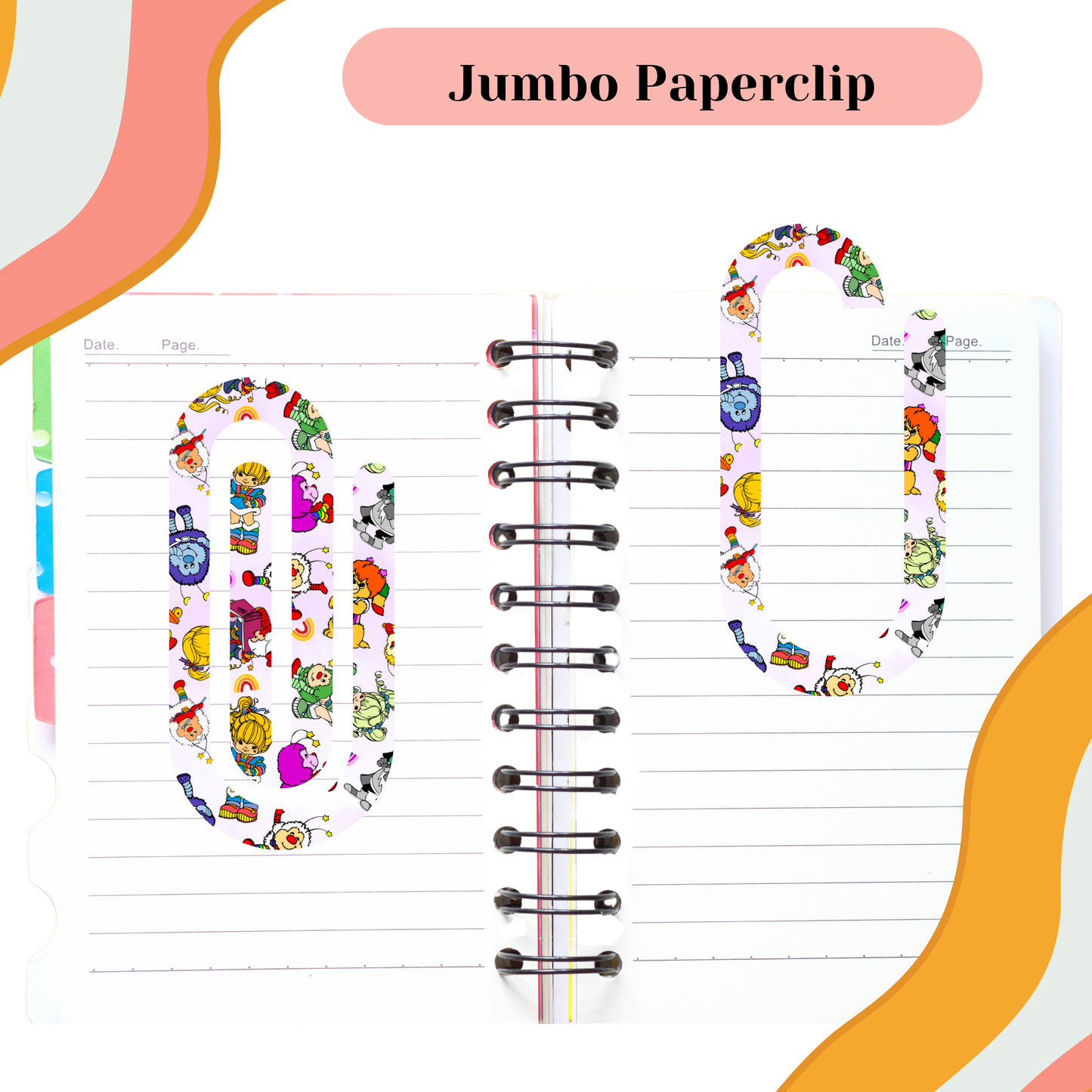 Bright Rainbow Jumbo Paperclip