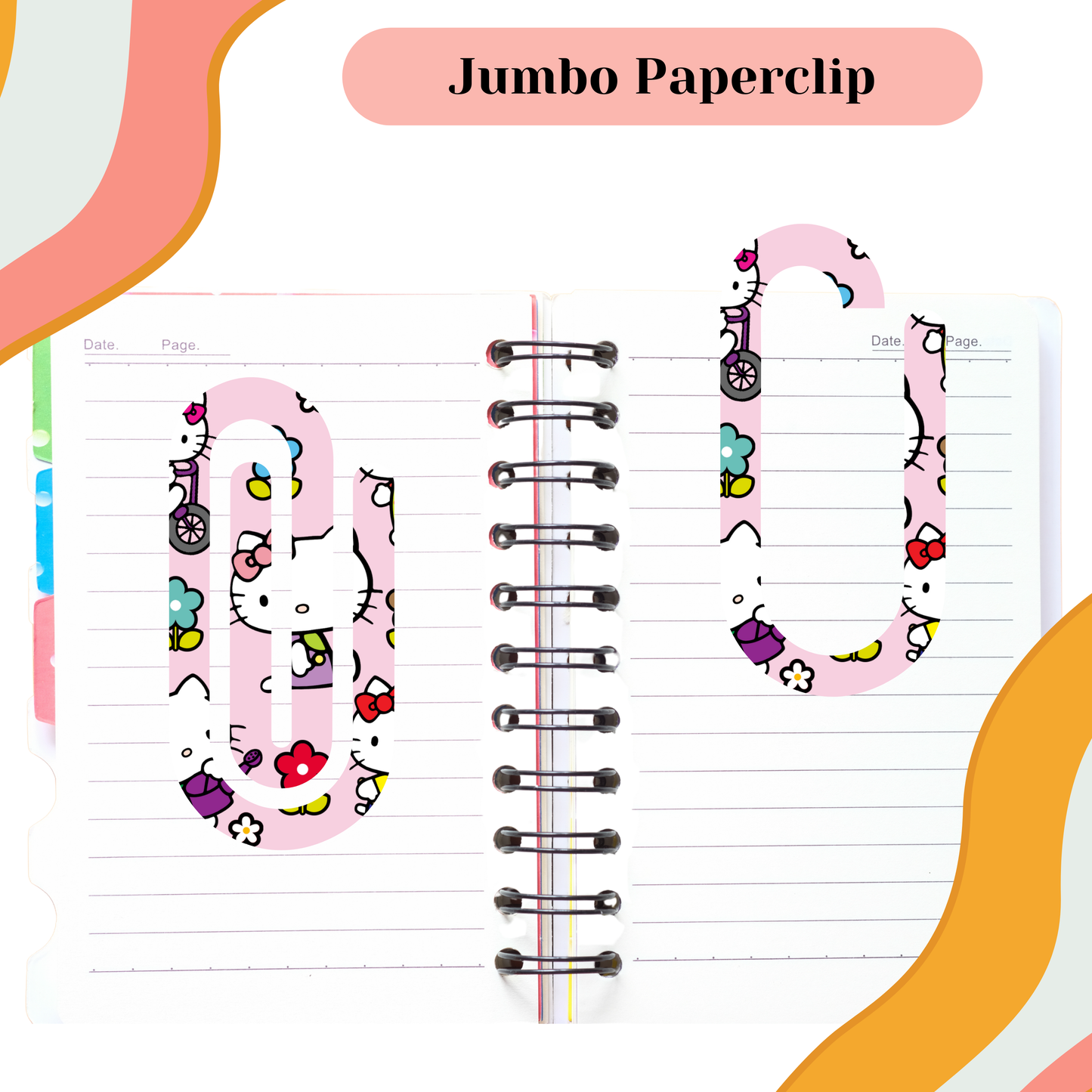 Kitty Floral Jumbo Paperclip