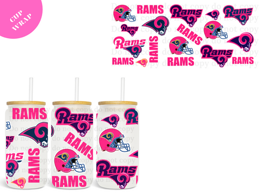 Pink Rams UV DTF Cup Wrap
