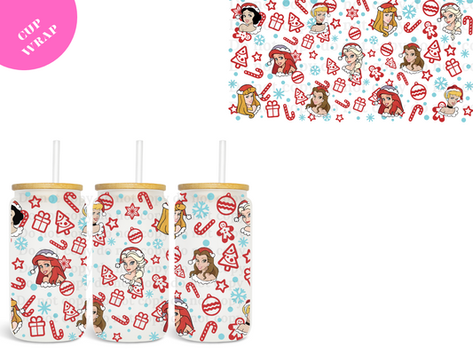 Princess Xmas 16oz **Sublimation Wrap**