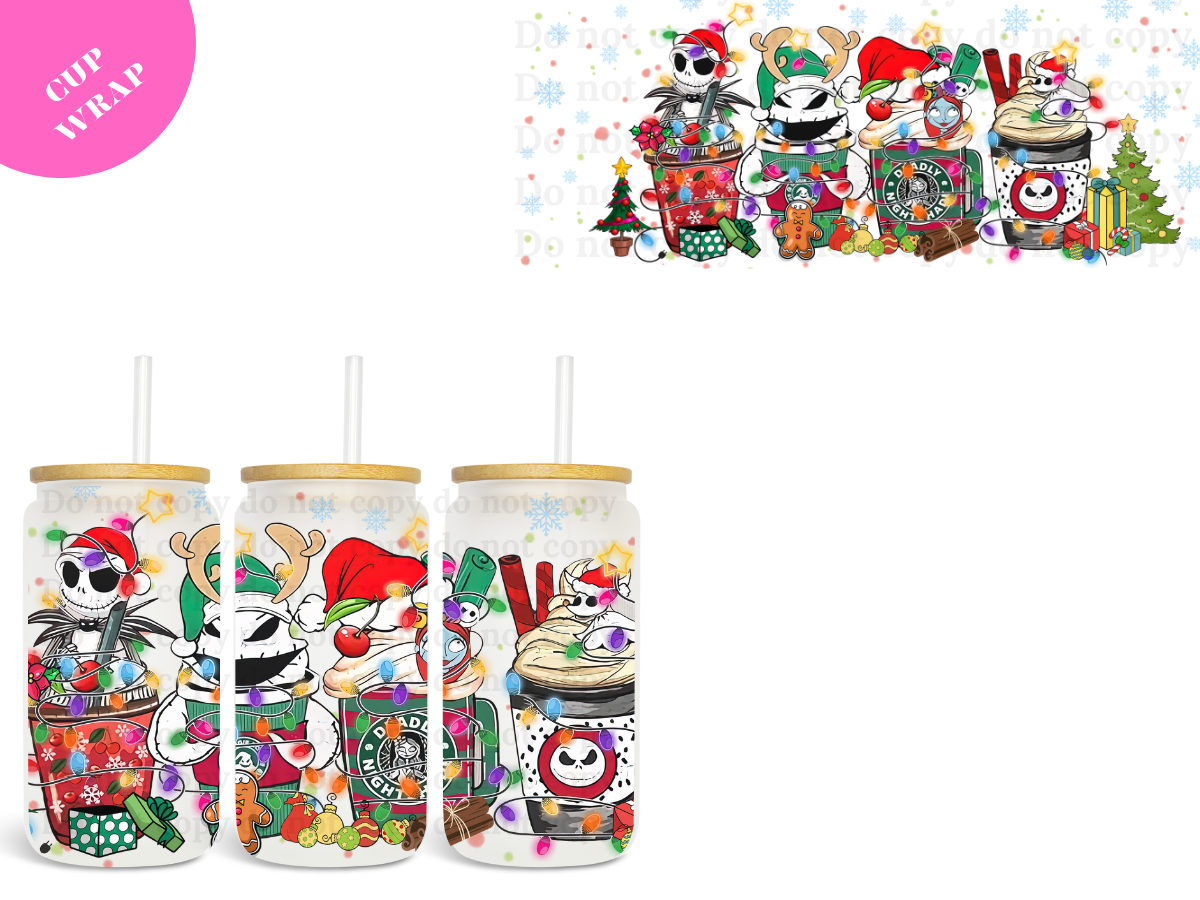 Nightmare Xmas Coffee 16oz **Sublimation Wrap**