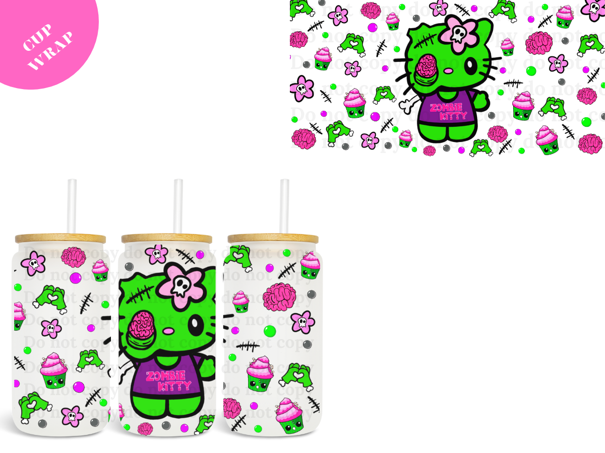 Kitty Zombie UV DTF Wrap