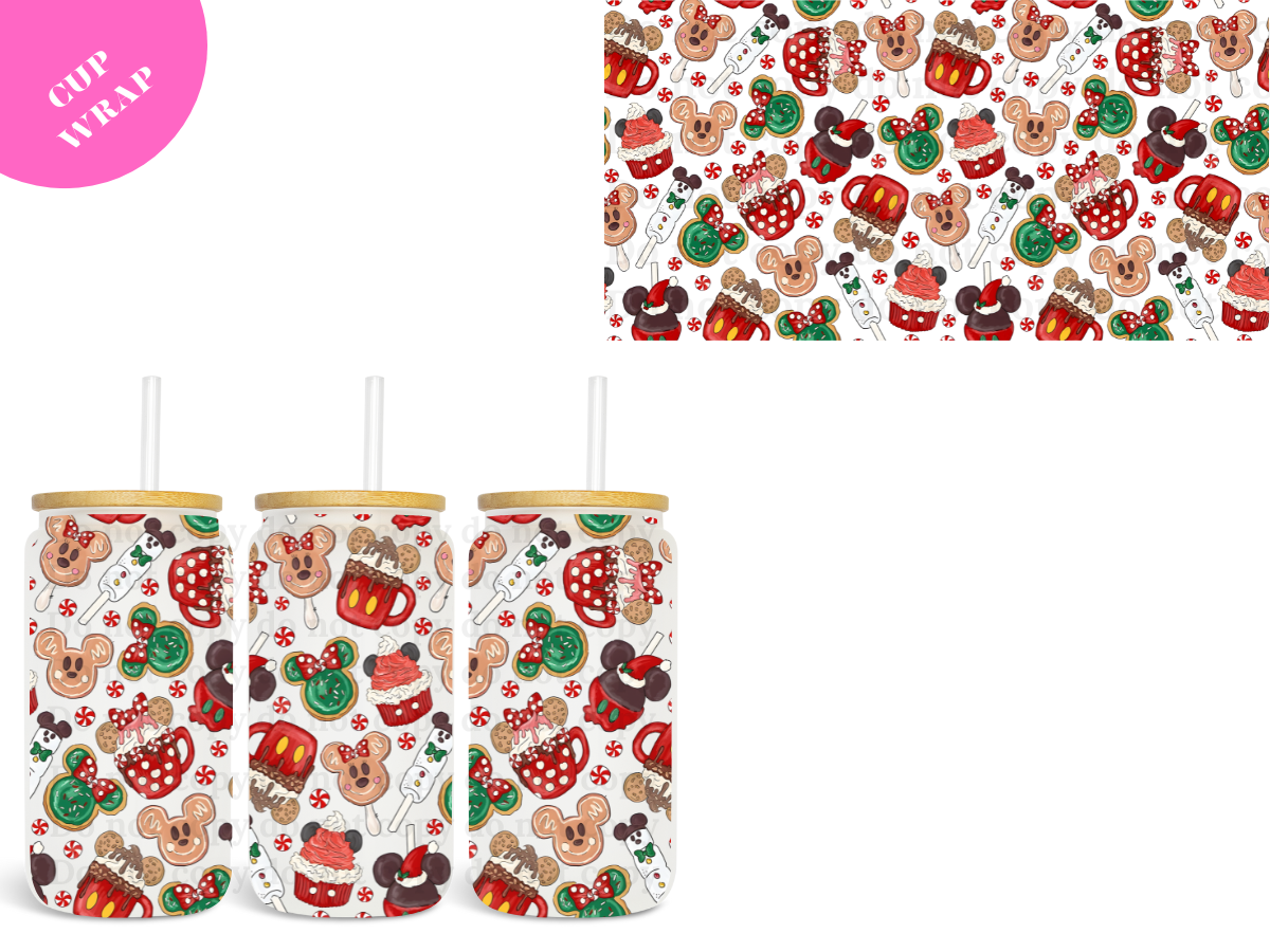 Xmas Ears Snacks 16oz **Sublimation Wrap**